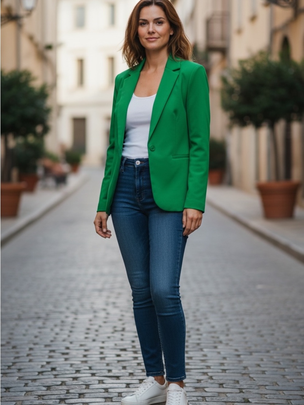 Nicole Miller Emerald Green Tailored Blazer Jacket